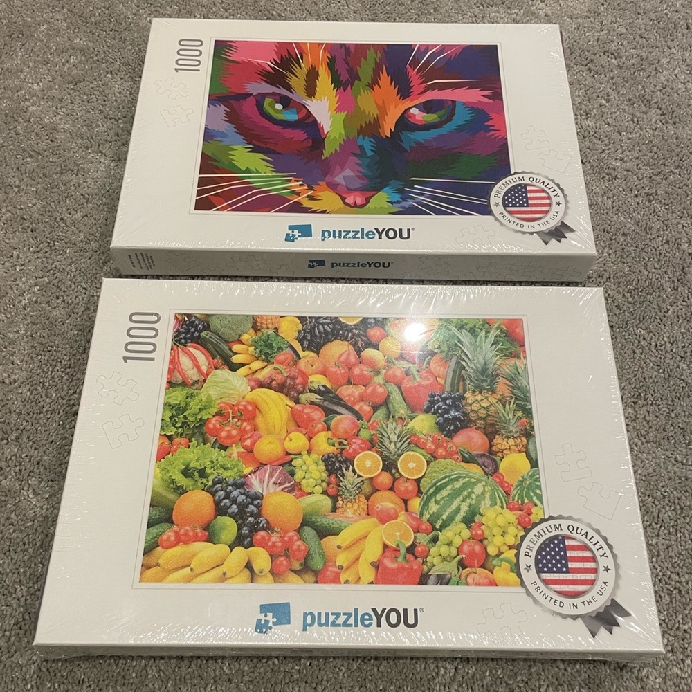 Two New 1000 Piece Puzzles Cat and Fruit Motif PuzzleYou